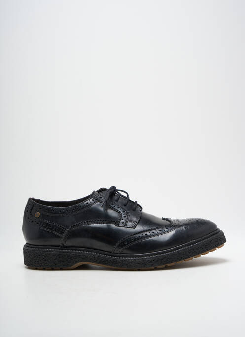 Derbies tissage satiné bout rond noir BASE LONDON homme