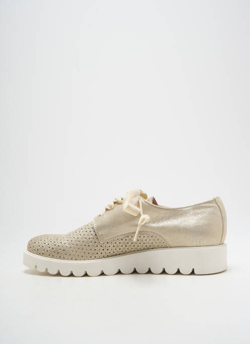 Derbies tissage satiné talon plat jusqu'à 3cm or ACEBOS femme