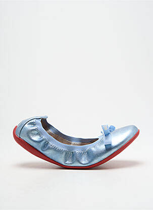 Ballerines matière lisse talon plat jusqu'à 3cm bleu LPB femme
