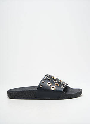 Mules/sabots tissage satiné talon plat jusqu'à 3cm noir THE WHITE BRAND femme