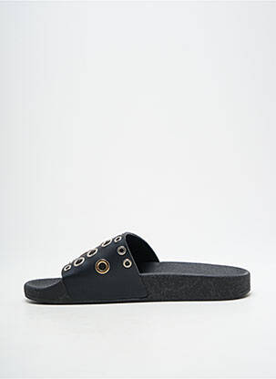 Mules/sabots tissage satiné talon plat jusqu'à 3cm noir THE WHITE BRAND femme