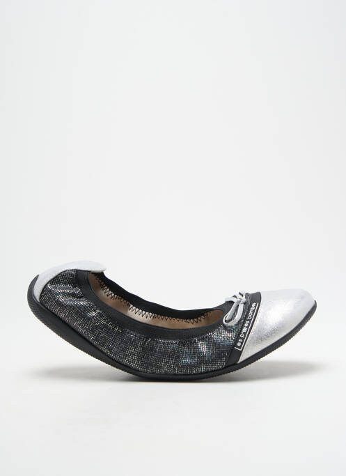 Ballerines tissage satiné talon plat jusqu'à 3cm argent LPB femme