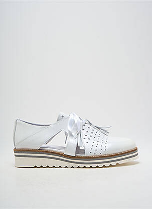 Derbies matière lisse talon plat jusqu'à 3cm blanc PHILIPPE MORVAN femme