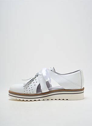 Derbies matière lisse talon plat jusqu'à 3cm blanc PHILIPPE MORVAN femme