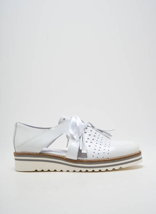 Derbies matière lisse talon plat jusqu'à 3cm blanc PHILIPPE MORVAN femme