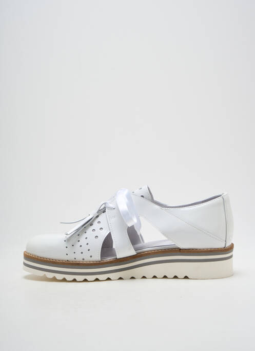 Derbies matière lisse talon plat jusqu'à 3cm blanc PHILIPPE MORVAN femme
