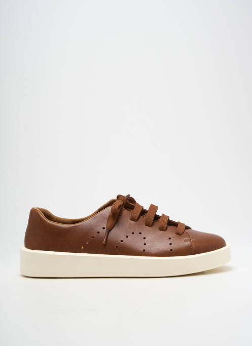 Baskets matière lisse bout rond marron CAMPER homme