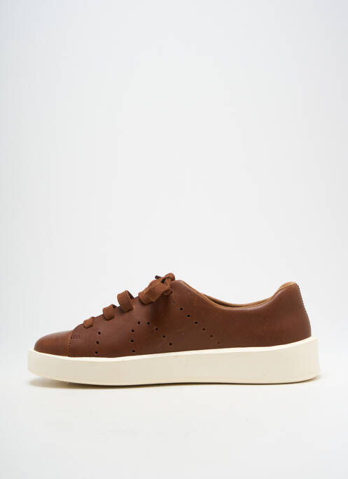 Baskets matière lisse bout rond marron CAMPER homme