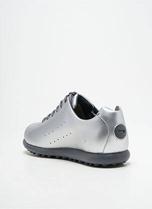 Baskets matière lisse talon plat jusqu'à 3cm argent CAMPER femme