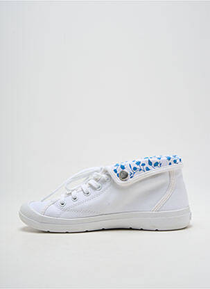 Baskets bout rond talon plat jusqu'à 3cm blanc PALLADIUM femme