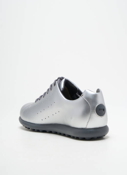 Baskets matière lisse talon plat jusqu'à 3cm argent CAMPER femme