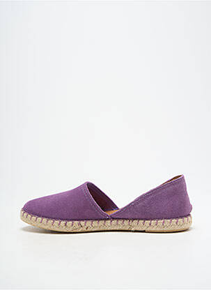 Espadrilles nubuck talon plat jusqu'à 3cm violet VERBENAS femme