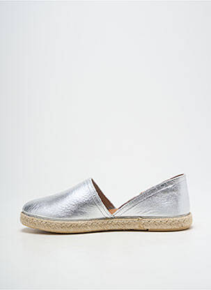 Espadrilles tissage satiné talon plat jusqu'à 3cm argent VERBENAS femme