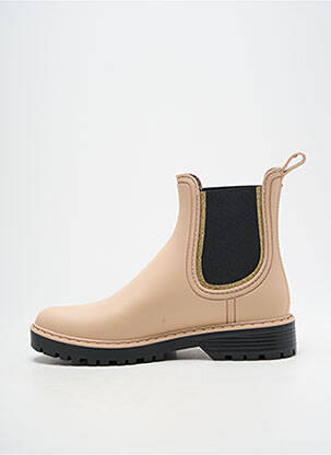 Bottines/boots matière lisse talon plat jusqu'à 3cm beige VERBENAS femme
