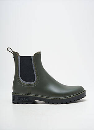 Bottines/boots matière lisse talon plat jusqu'à 3cm vert VERBENAS femme