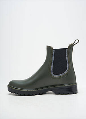 Bottines/boots matière lisse talon plat jusqu'à 3cm vert VERBENAS femme