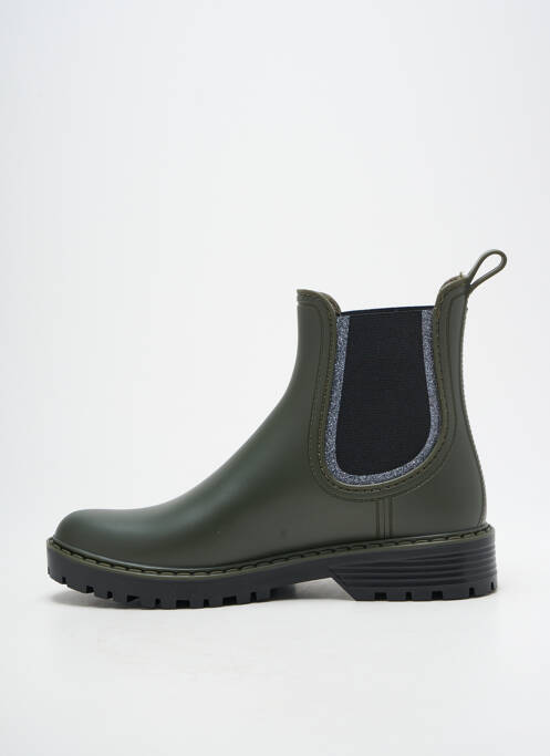 Bottines/boots matière lisse talon plat jusqu'à 3cm vert VERBENAS femme