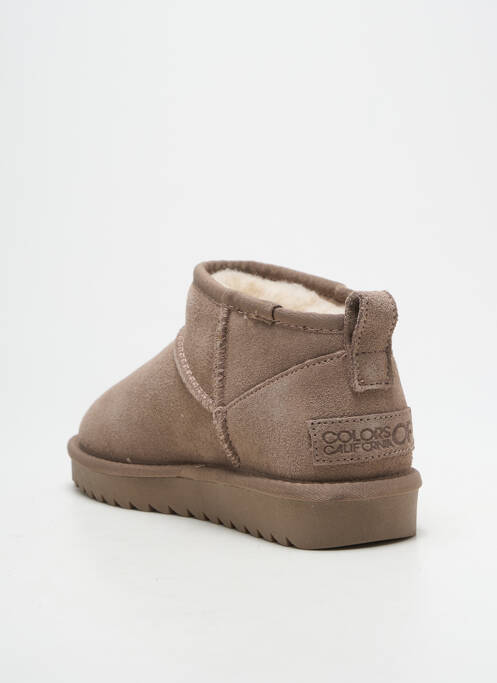 Bottines/boots fourrée talon plat jusqu'à 3cm beige COLORS OF CALIFORNIA femme