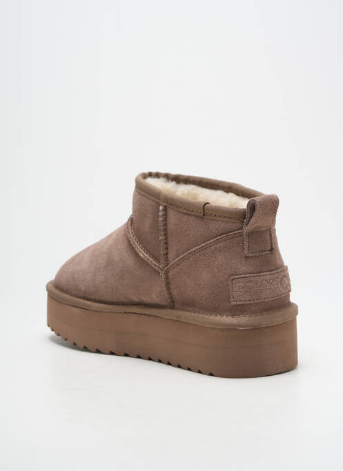 Bottines/boots fourrée talon de 4 à 6cm beige COLORS OF CALIFORNIA femme