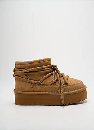 Bottines/boots tissage satiné talon de 4 à 6cm marron COLORS OF CALIFORNIA femme