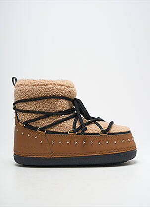 Bottines/boots bout rond talon plat jusqu'à 3cm marron KELARA femme