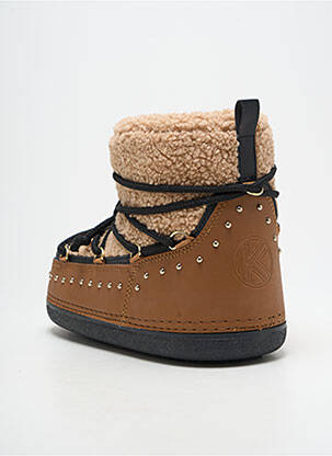 Bottines/boots bout rond talon plat jusqu'à 3cm marron KELARA femme