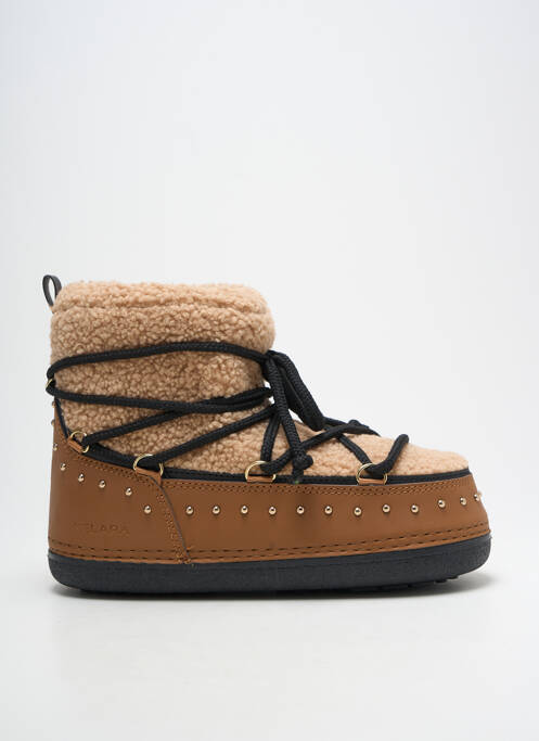 Bottines/boots bout rond talon plat jusqu'à 3cm marron KELARA femme