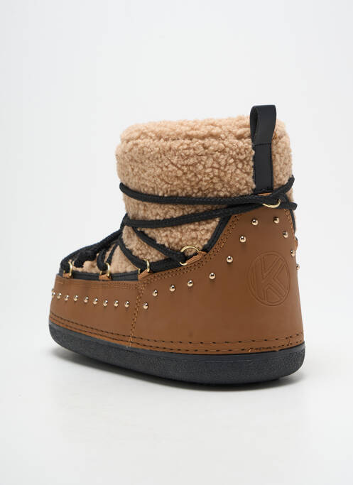 Bottines/boots bout rond talon plat jusqu'à 3cm marron KELARA femme