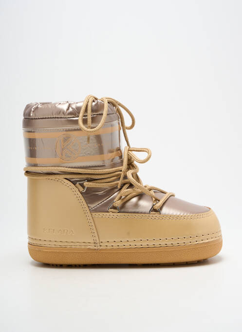 Bottines/boots bout rond talon plat jusqu'à 3cm beige KELARA femme