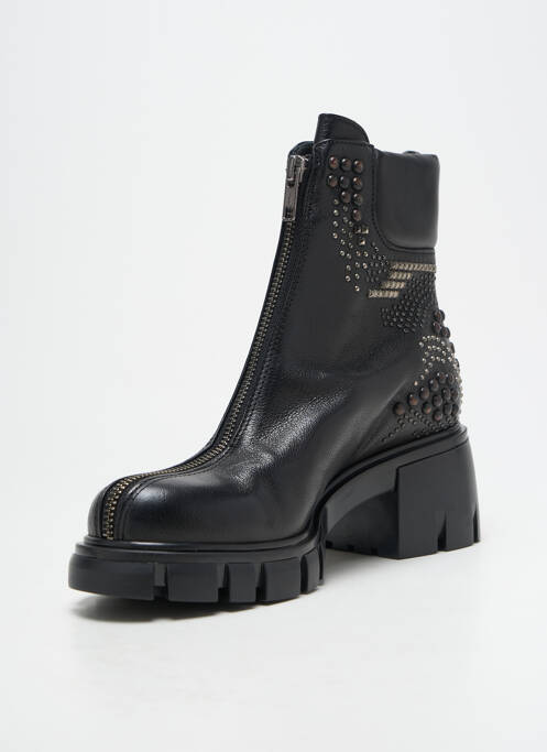 Bottines/boots matière lisse talon de 4 à 6cm noir FRU.IT femme
