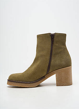 Bottines/boots nubuck talon de 4 à 6cm vert PATRICIA MILLER femme