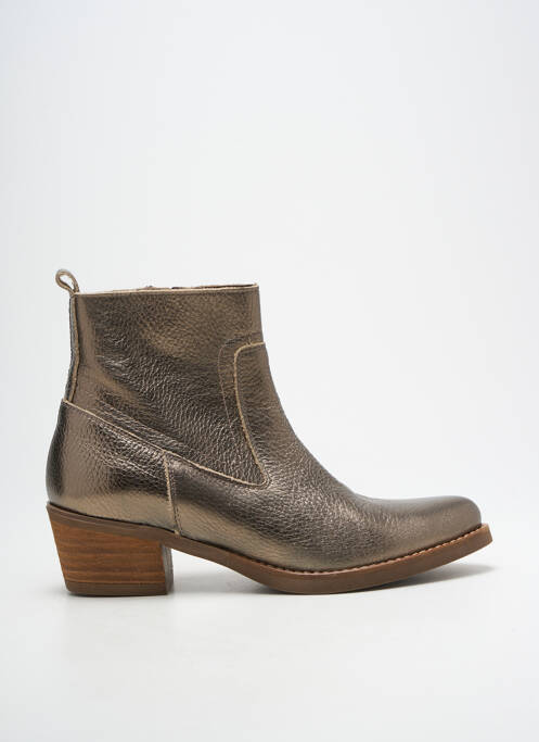 Bottines/boots tissage satiné talon de 4 à 6cm or PATRICIA MILLER femme