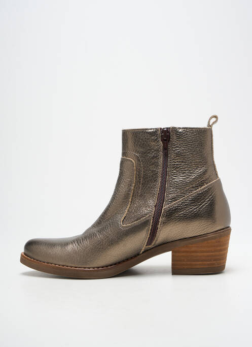 Bottines/boots tissage satiné talon de 4 à 6cm or PATRICIA MILLER femme