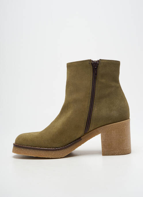 Bottines/boots nubuck talon de 4 à 6cm vert PATRICIA MILLER femme