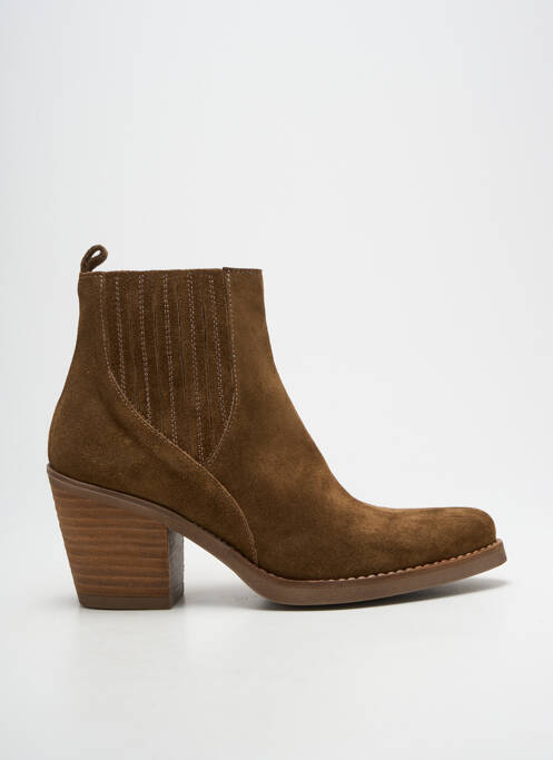 Bottines/boots bout pointu talon de 7 à 9cm marron PATRICIA MILLER femme