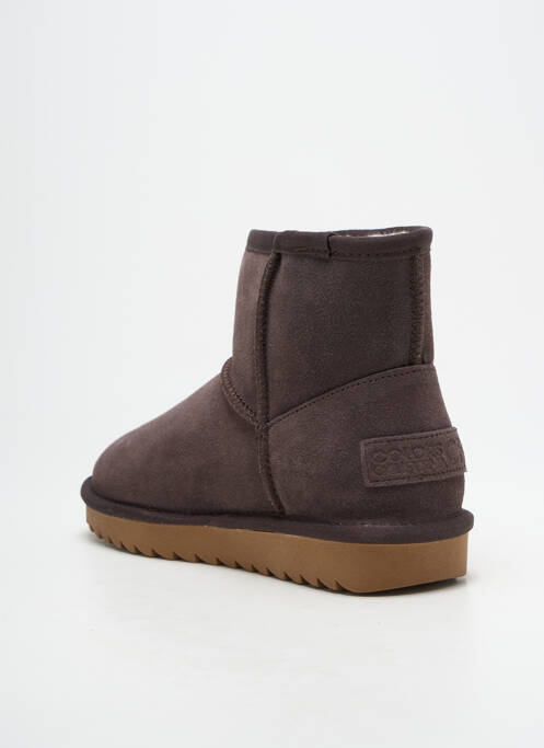 Bottines/boots fourrée talon plat jusqu'à 3cm marron fonce COLORS OF CALIFORNIA femme