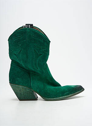 Bottines/boots nubuck talon de 4 à 6cm vert ELENA IACHI femme