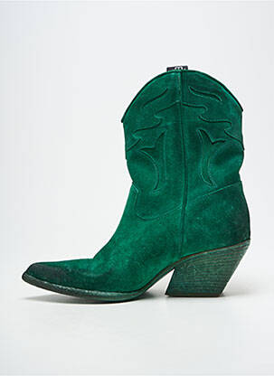 Bottines/boots nubuck talon de 4 à 6cm vert ELENA IACHI femme