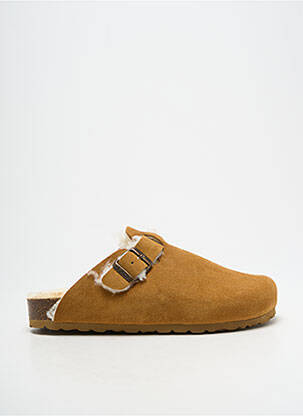 Mules/sabots nubuck talon plat jusqu'à 3cm marron IAM femme
