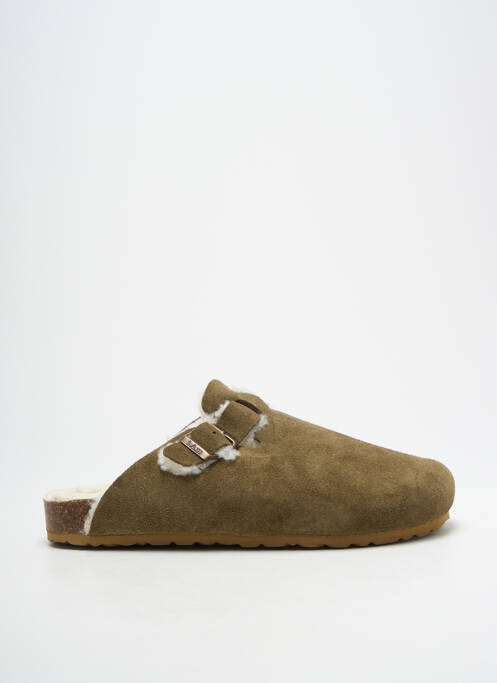 Mules/sabots talon plat jusqu'à 3cm vert IAM femme