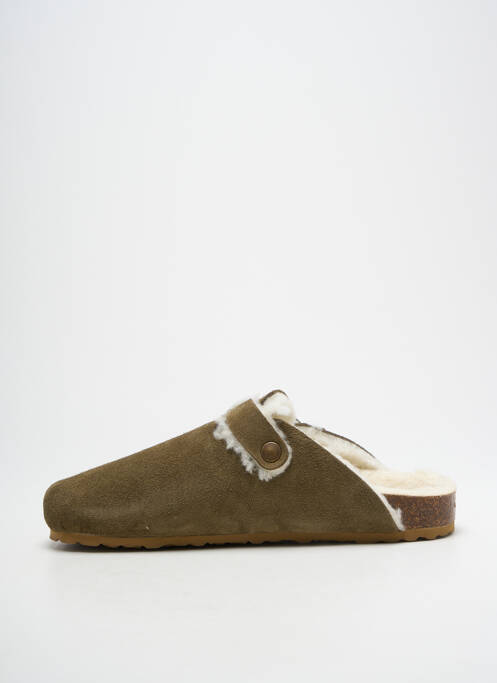 Mules/sabots talon plat jusqu'à 3cm vert IAM femme