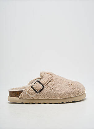 Mules/sabots talon plat jusqu'à 3cm beige VERBENAS femme