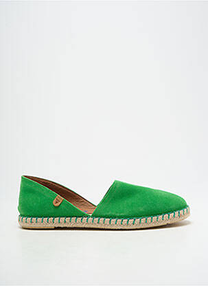 Espadrilles bout rond talon plat jusqu'à 3cm vert VERBENAS femme