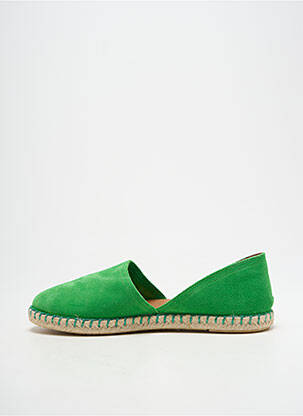 Espadrilles bout rond talon plat jusqu'à 3cm vert VERBENAS femme