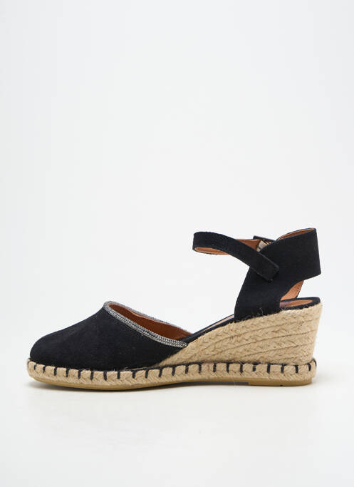 Espadrilles bout rond talon de 4 à 6cm noir VERBENAS femme