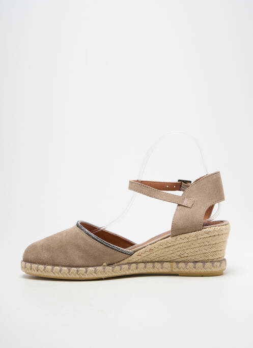 Espadrilles bout rond talon de 4 à 6cm beige VERBENAS femme
