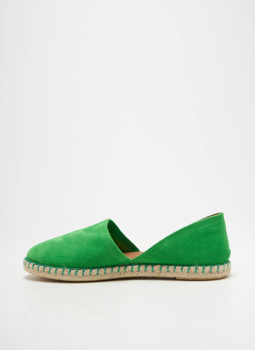 Espadrilles bout rond talon plat jusqu'à 3cm vert VERBENAS femme