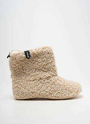 Chaussons/pantoufles bout rond talon plat jusqu'à 3cm beige VERBENAS femme