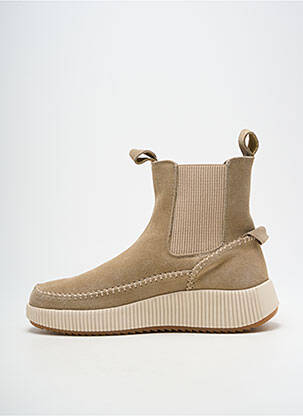 Bottines/boots nubuck talon de 4 à 6cm beige KELARA femme