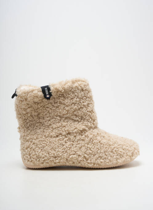 Chaussons/pantoufles bout rond talon plat jusqu'à 3cm beige VERBENAS femme